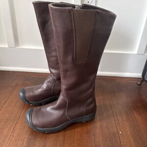 Brown Leather Knee-High Boots